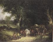 William Shayer Carging Timber in the New Forest (mk37) oil painting on canvas
